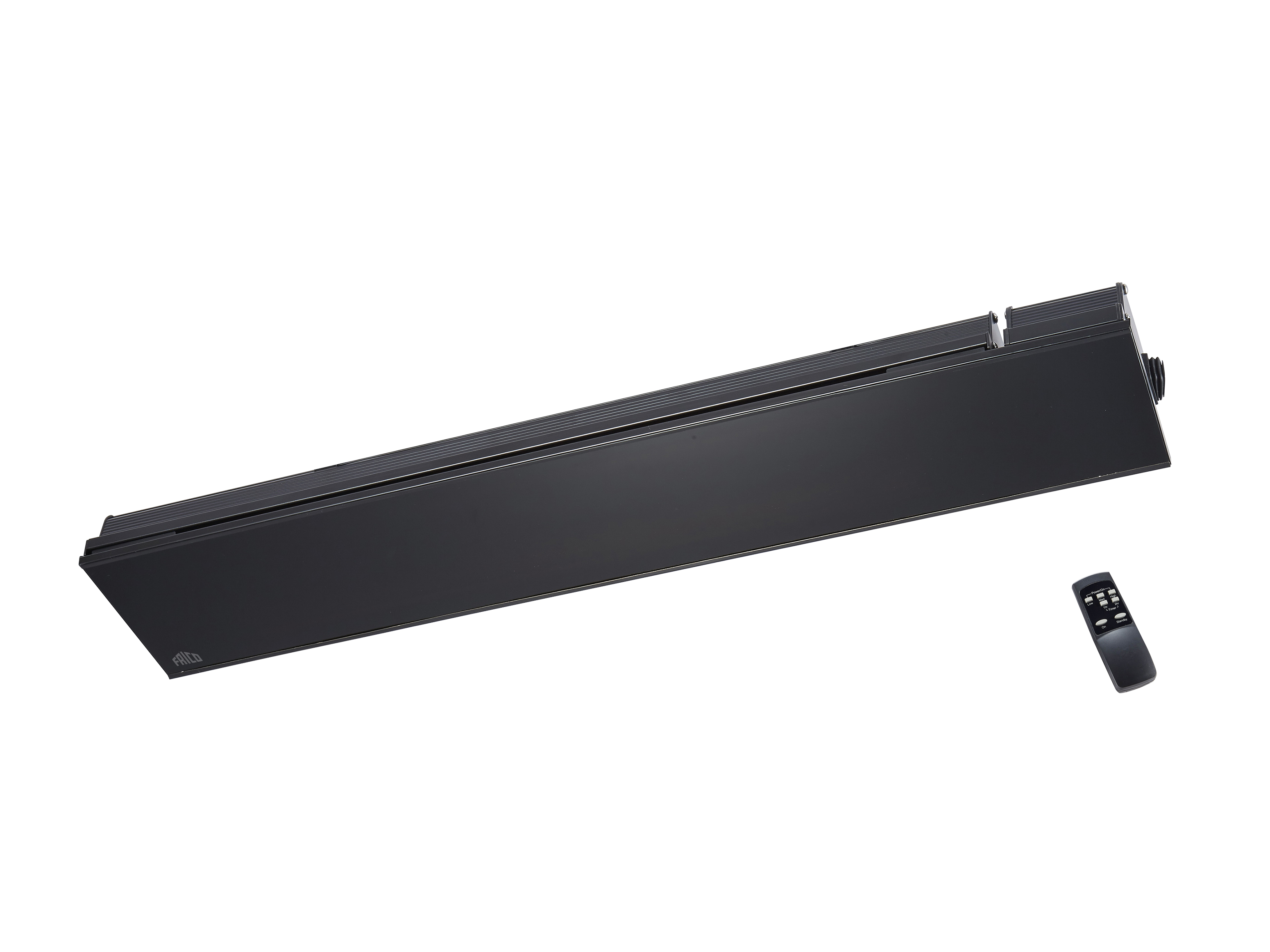 Relax Glass Dimmer, Stijlvolle infrarood terrasverwarmer met front van getint keramisch glas. Afstandsbediening.